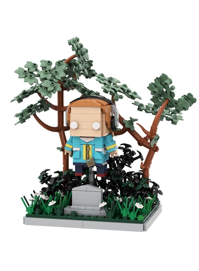 سترانجر ثينكينج **نموذج شخصية ماكس من Stranger Things بالمكعبات - مكعبات تجميع، تفاصيل فاخرة، زينة طرفيات علامة تجارية للمعجبين، مجموعة** - Image 3